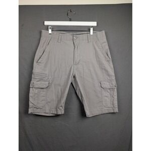 WearFirst Mens Grey Cargo Shorts Stretch Ripstop Size 34